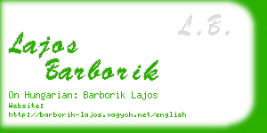 lajos barborik business card